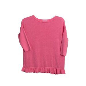 Lilly Pulitzer girls Tierneigh sweater Pink Sunset 3/4 sleeve knit  XL 12-14